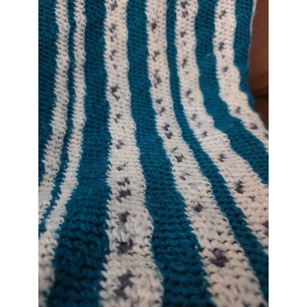 Vintage handmade crochet afghan lap throw blanket 48 ×70ish